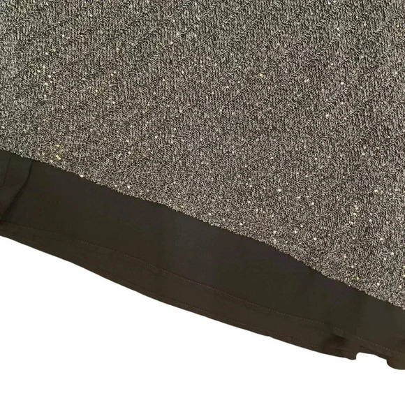 Apt 9 Women's Light Knit Sweater Size L Gray Subtle Sequined Asymmetric Hem - Picture 7 of 12